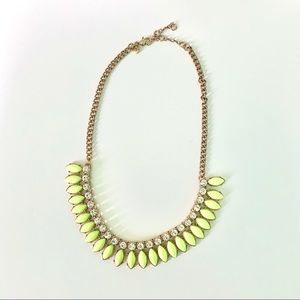 J.Crew bauble lime green crystal necklace